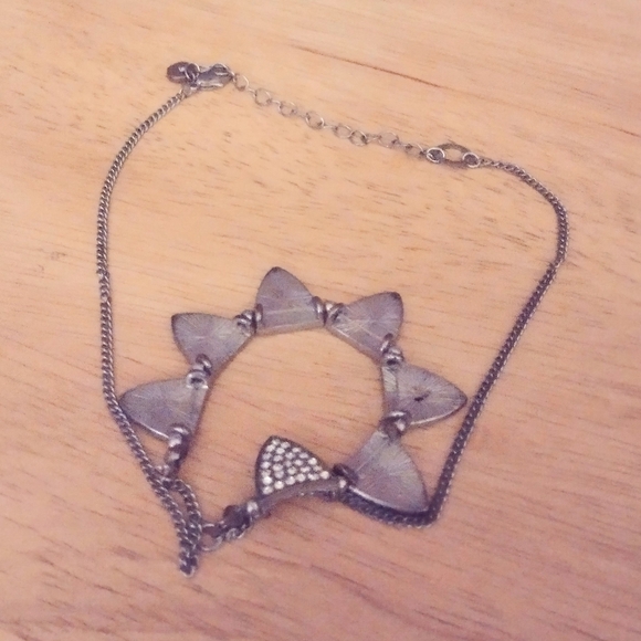 *2/$4! Necklace Silver Elegant with Triangle Pendants Rhinestones Alloy - Picture 3 of 8